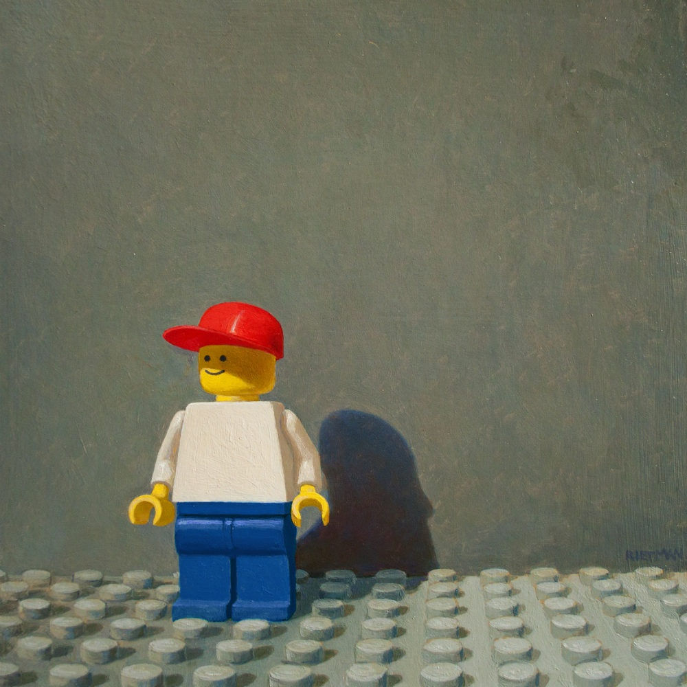 Stijn Rietman - Lego Ego - 2018 - Olieverf op Masonite - 20.7 x 20.7 cm