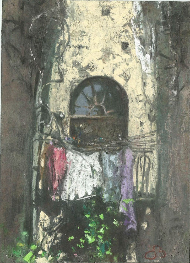 Onno Boerwinkel - Icoon voor een wasje - 2014 - pastel en gemengde techniek - 21 x 15 cm