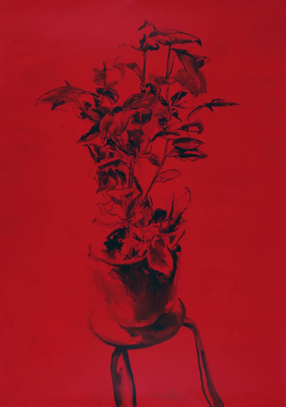 Sam Drukker - Plant of tafel - 2016 - acryl op papier - 115 x 80 cm