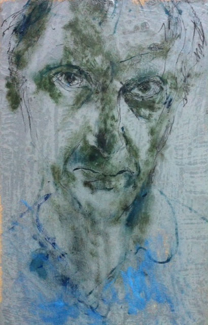 Sam Drukker - Zelfportret - 2016 - olieverf op paneel - 30 x 19 cm