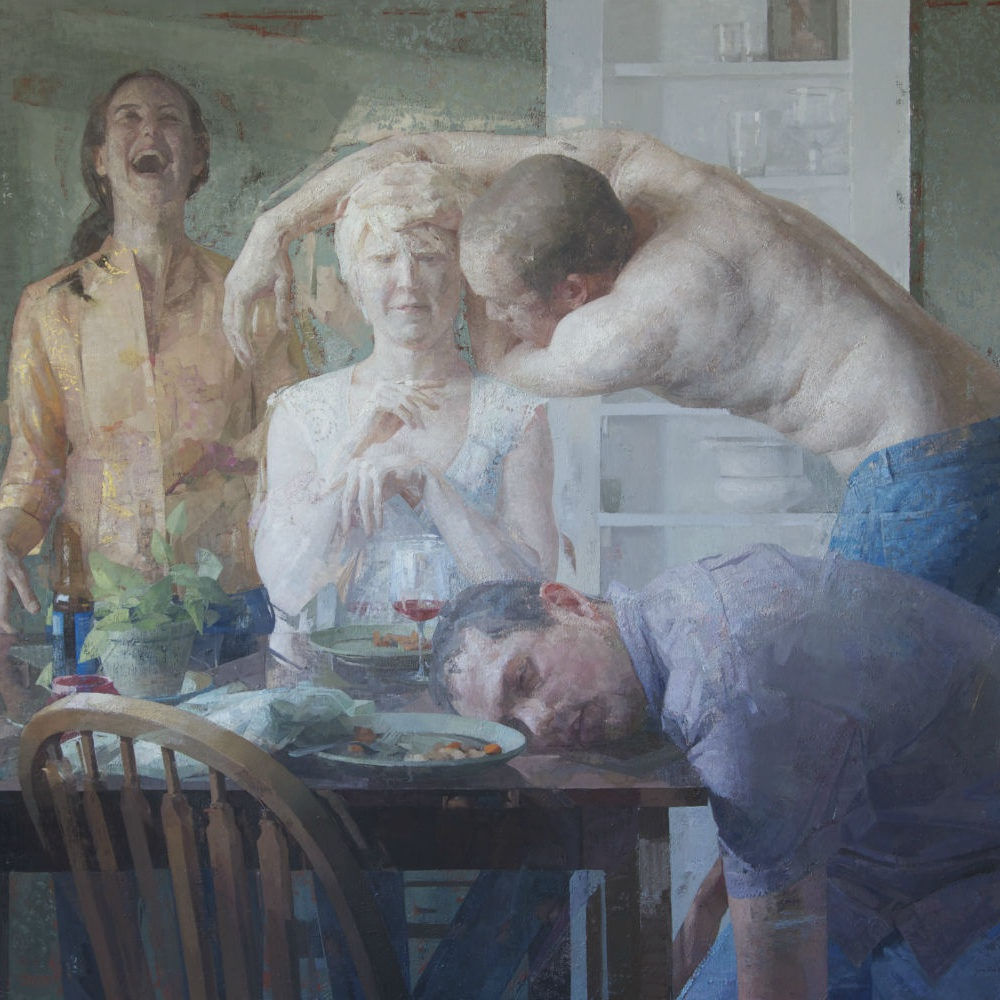 Zoey Frank - Dinner Party - 2017 - olieverf op doek - 137 x 152 cm