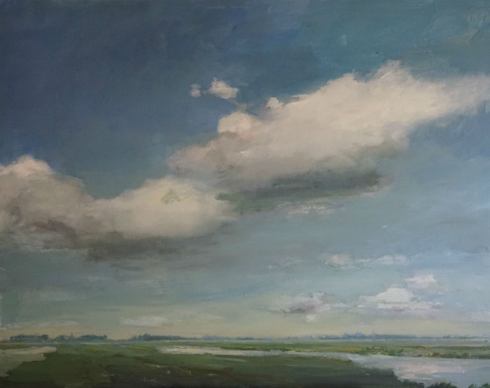 Robert Vorstman - wolkenstraat - 2017 - olieverf op doek - 115 x 145 cm