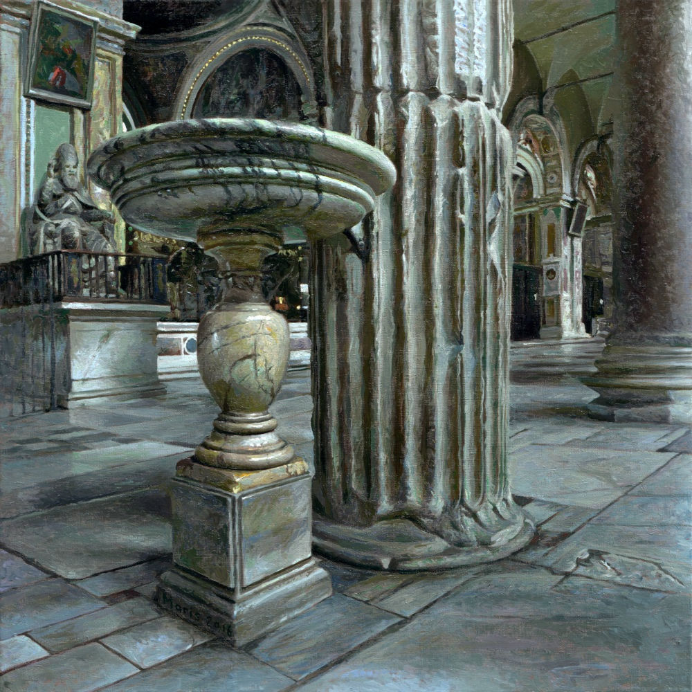 Jan Maris - Wijwatervat - 2016 - olieverf op doek - 55 &times; 55 cm