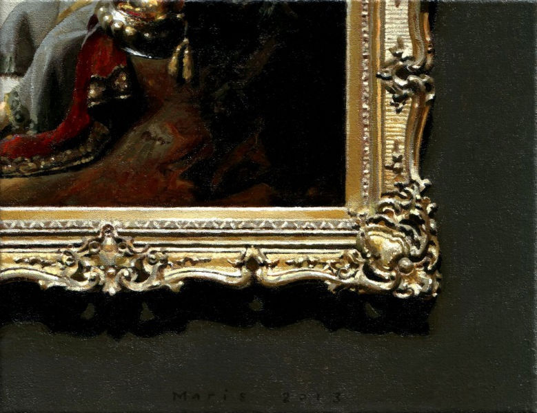 Jan Maris - Hoek van schilderij - 2013 - olieverf op doek - 20 × 26 cm