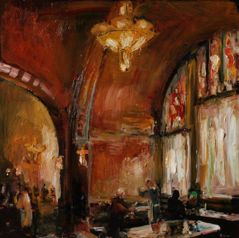 Douwe Elias - Americain in de namiddag - 2016 - olieverf op paneel - 60 × 60 cm