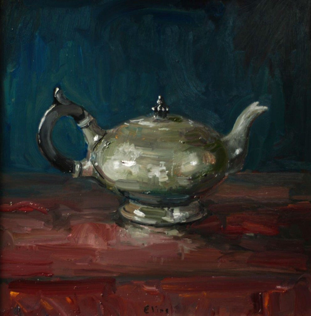 Douwe Elias - Bol potje - 2016 - olieverf op paneel - 40 × 40 cm