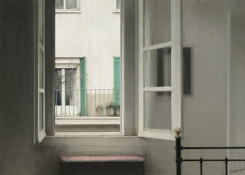 Carlos Morago - Ventana - 2016 - olieverf op paneel - 50 x 70 cm