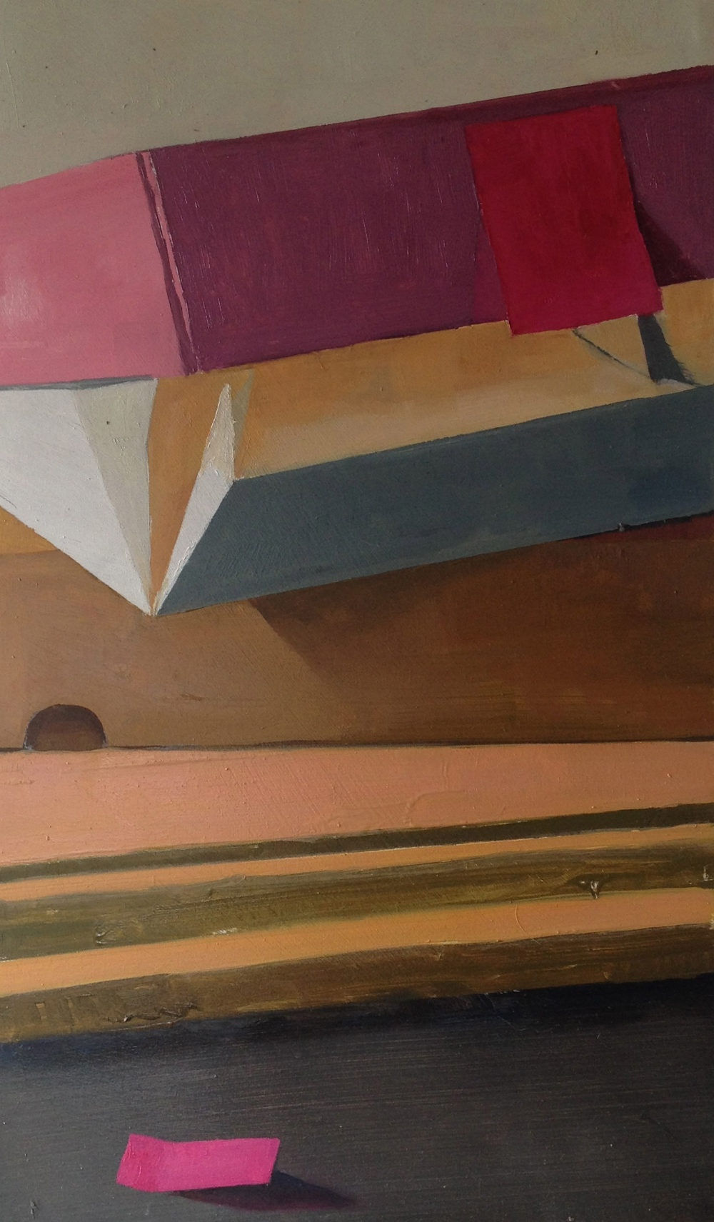 Roze doos - 2016 - olieverf op paneel - 45 x 26 cm