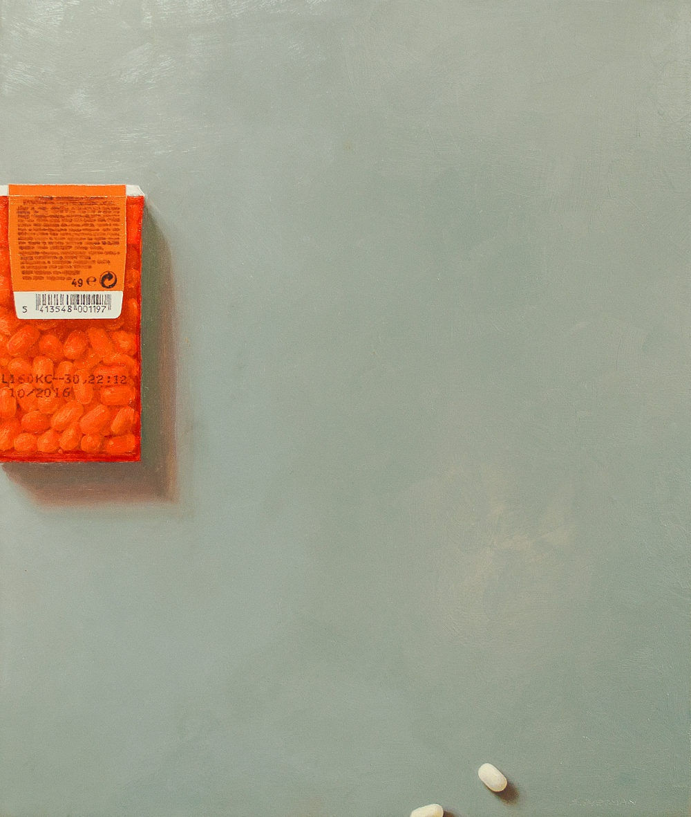 Stijn Rietman - Orange - 2016 - olieverf op masoniet - 26.3 x 22.3 cm