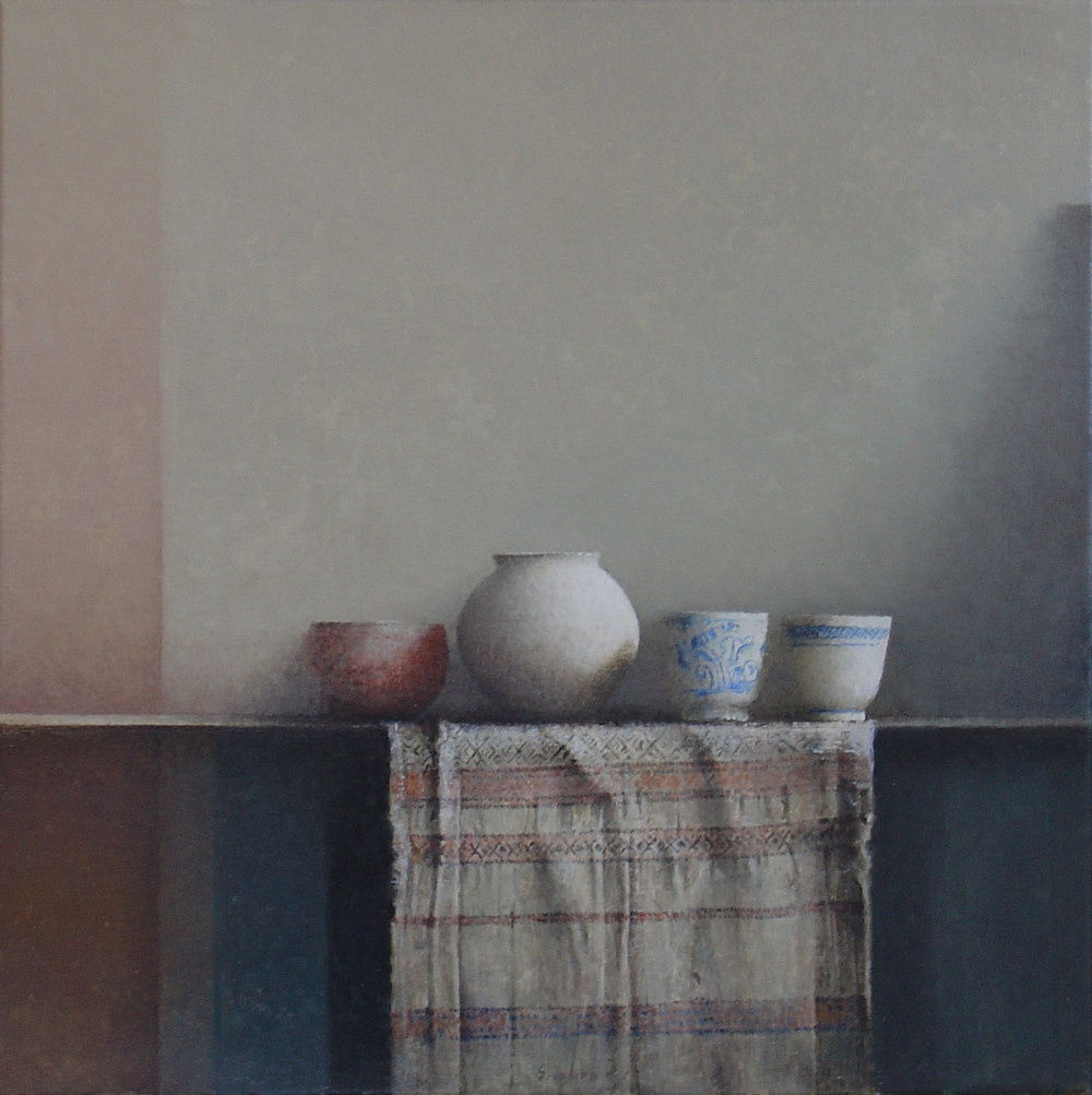 Pedro Escalona - Bodegon de la tela - 2015 - olieverf op doek - 50 x 50