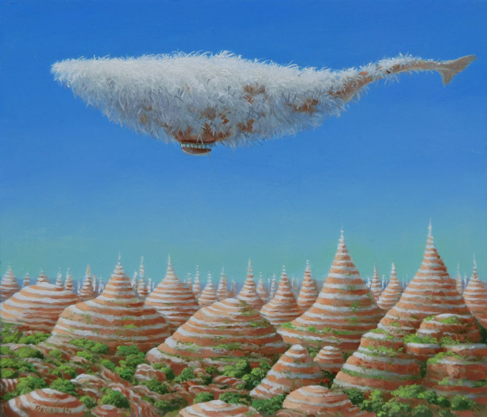 Hans Deuss - Zeppelin - 2014 - olieverf op paneel - 14 x 16 cm