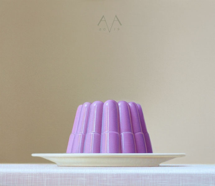 Arnout van Albada - Komet Blueberry - 2019 - olieverf op paneel - 25 x 29 cm