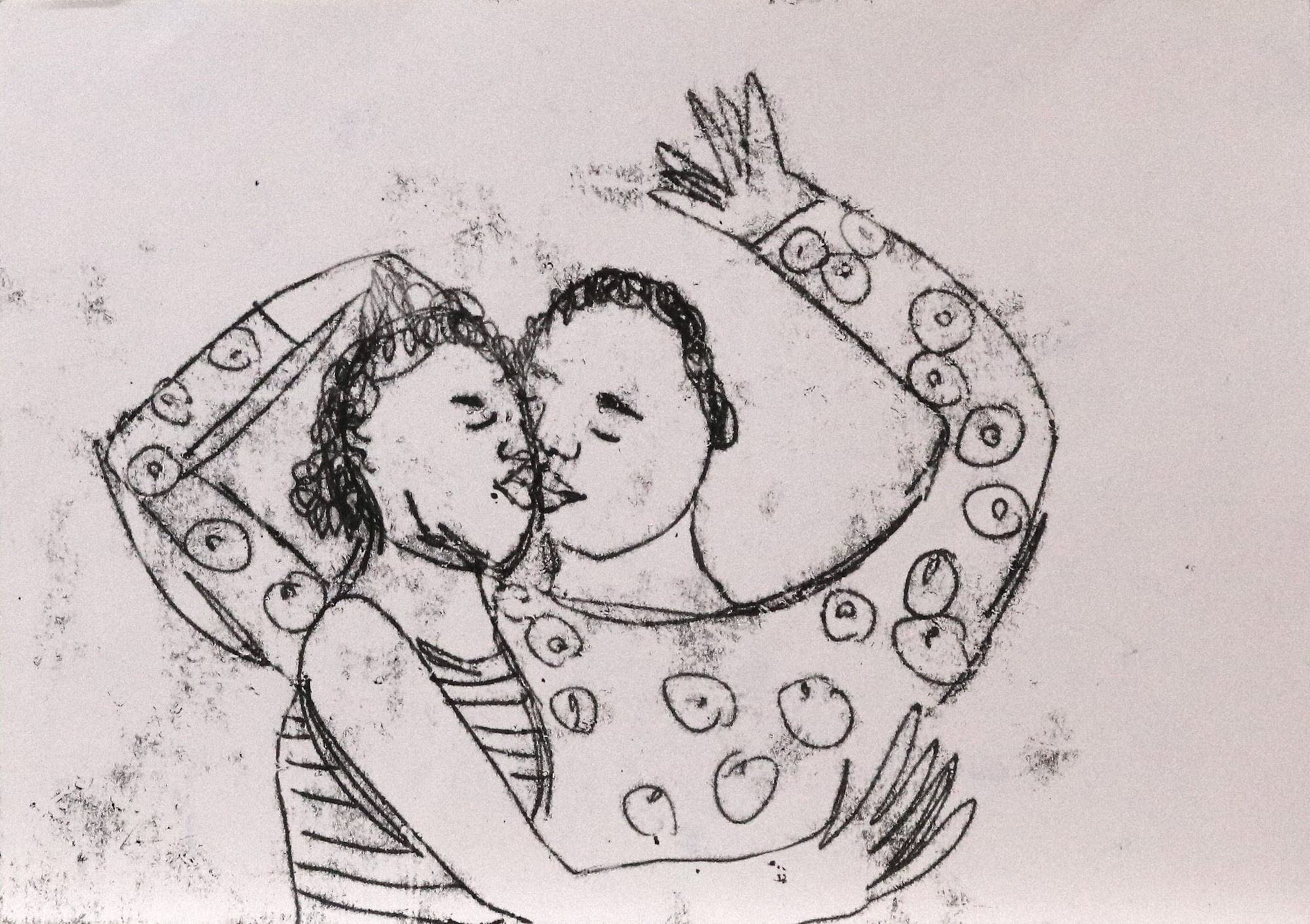 Sola Olulode, Lover Print, 2021 Monoprint on Paper