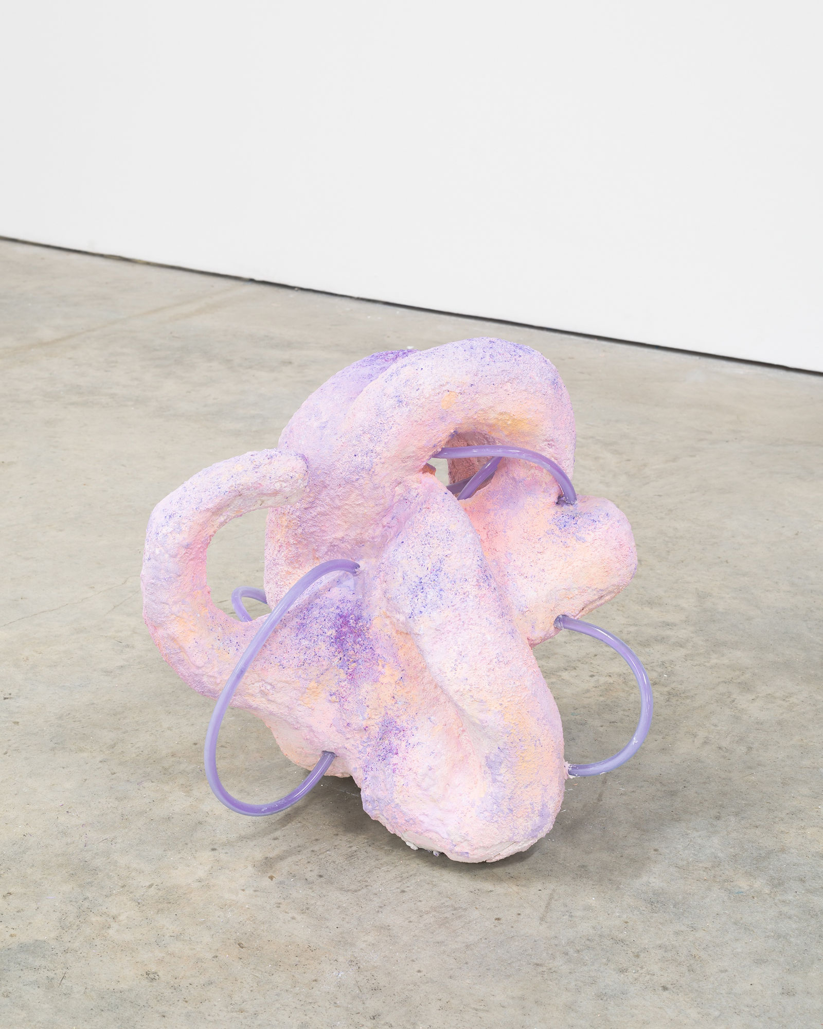 Sebastian Sochan Take my pressure to the moon 2020-21, Sugar, plaster, pigment, foam, fabric, bleach, dye, metal, makeup, 52 x 38 x 22 cm