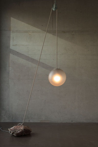 Beacon of Light (Medium) - Prototype, 2020 Stone, glass ball 40 cm
