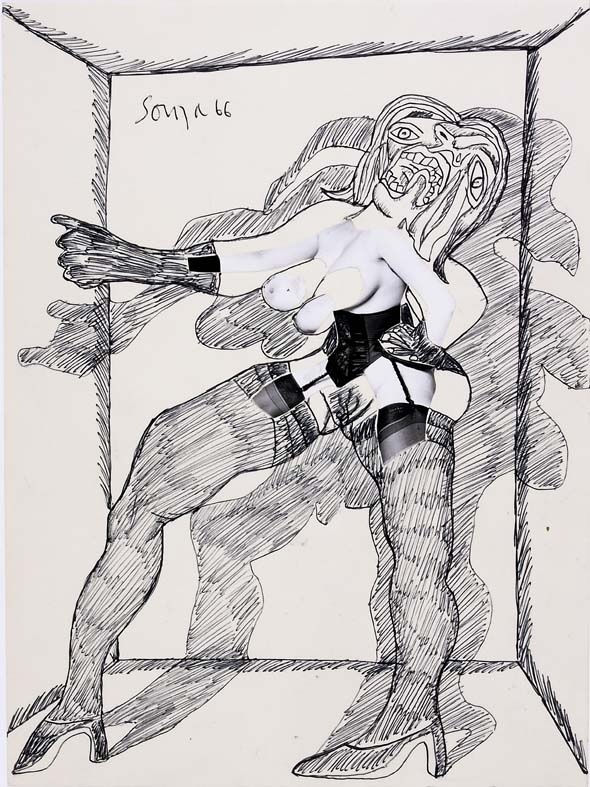 Francis Newton Souza, Untitled (Nude in an Interior), 1966