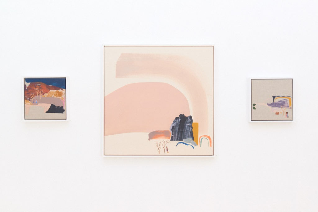 Seonna Hong "Things Will Get Better" installation view at Hashimoto San Francisco featuring paintings on walls