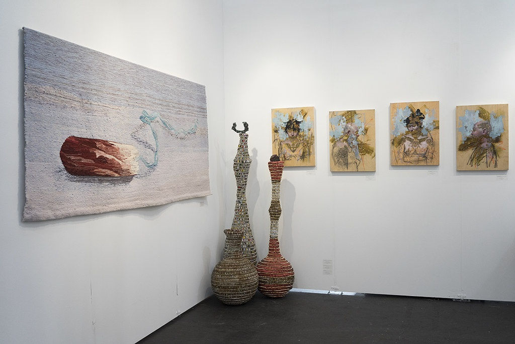 Installation detail of Art Market SF (Erin M. Riley & Lucien Shapiro)