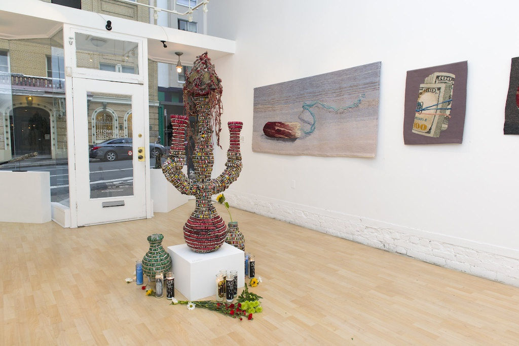 Installation image from Anew, a two person exhibition featuring Erin M. Riley and Lucian Shapiro at Hashimoto Contemporary SF