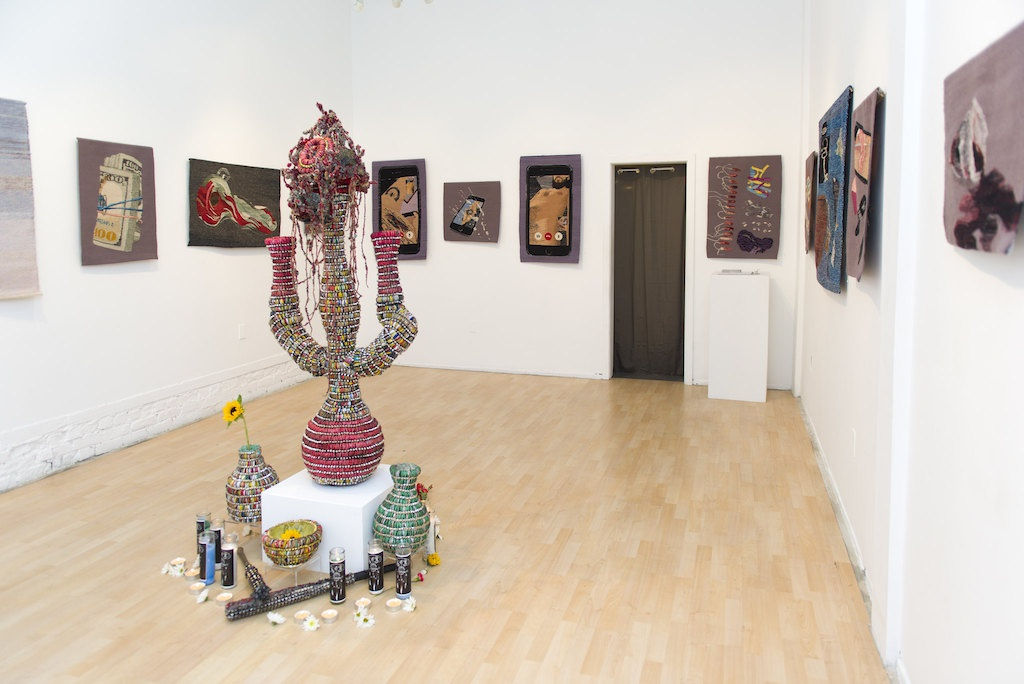 Installation image from Anew, a two person exhibition featuring Erin M. Riley and Lucian Shapiro at Hashimoto Contemporary SF