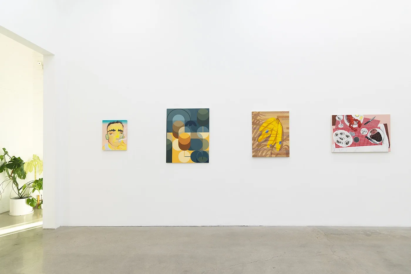 a photo of the gallery installation of Potluck