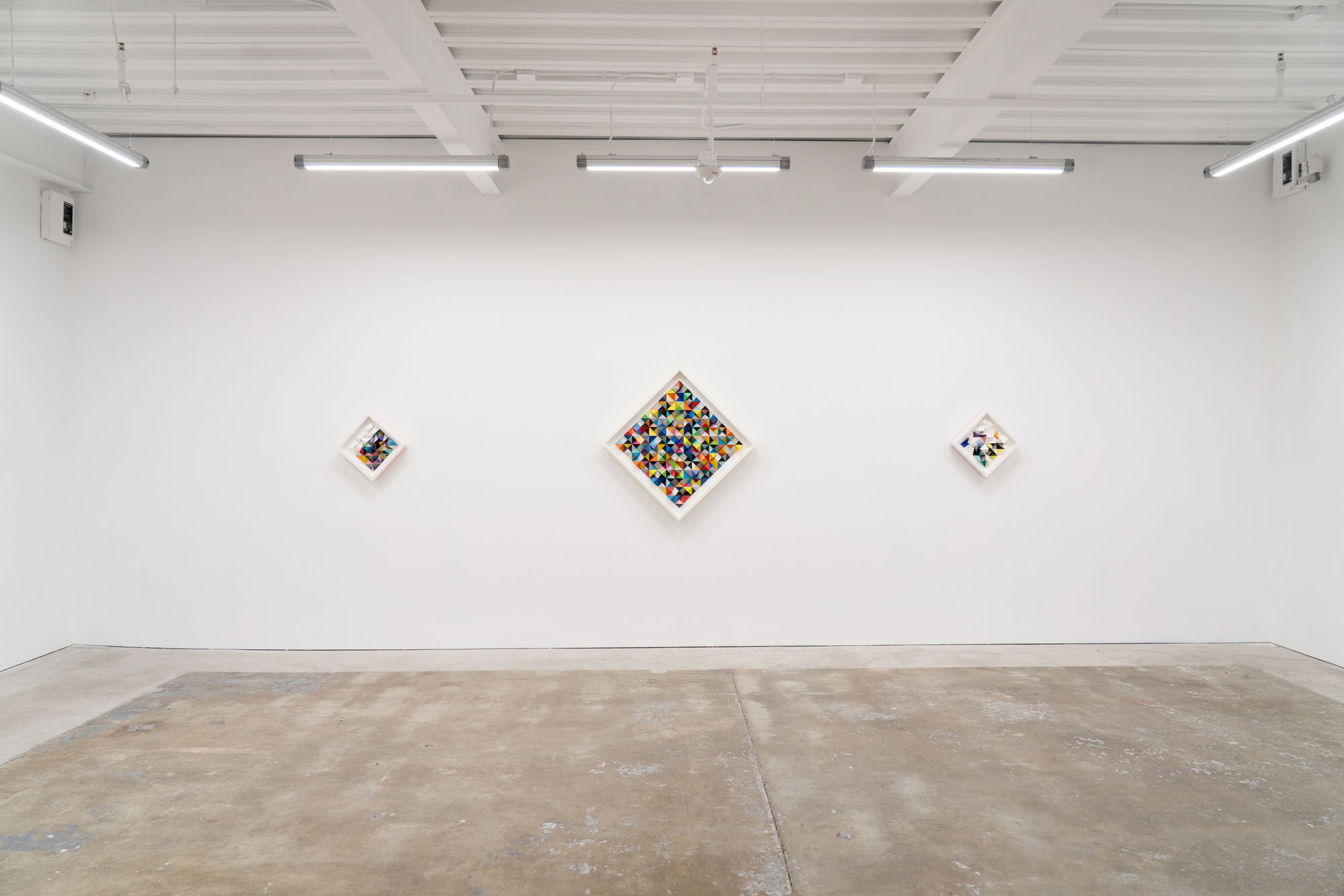 Installation photo of Sean Newport's exhibition Erasing Time at Hashimoto Contemporary San Francisco