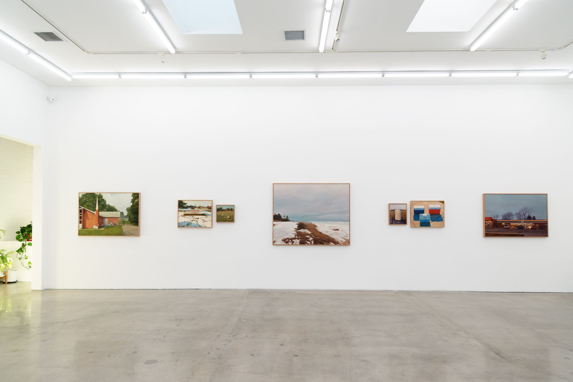 Installation image of Pat Perry's solo exhibition Which World at Hashimoto Contemporary Los Angeles