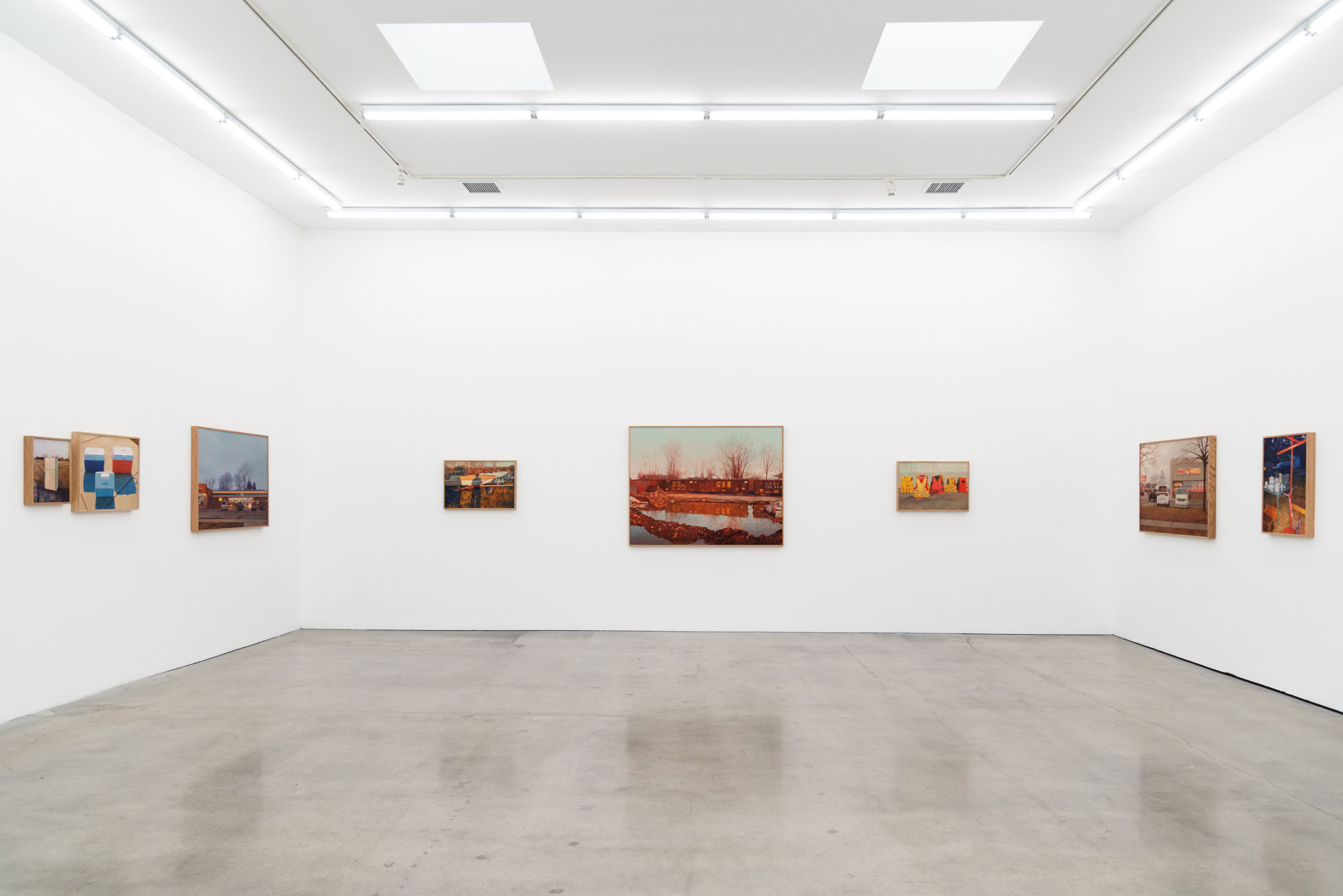 Installation image of Pat Perry's solo exhibition Which World at Hashimoto Contemporary Los Angeles