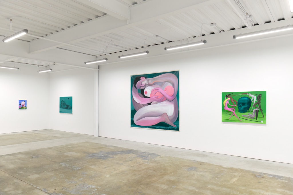 Installation photo of Maiden by Corey Lamb, left to right, "God-hand" "Unbroken" "Daisy Chain"