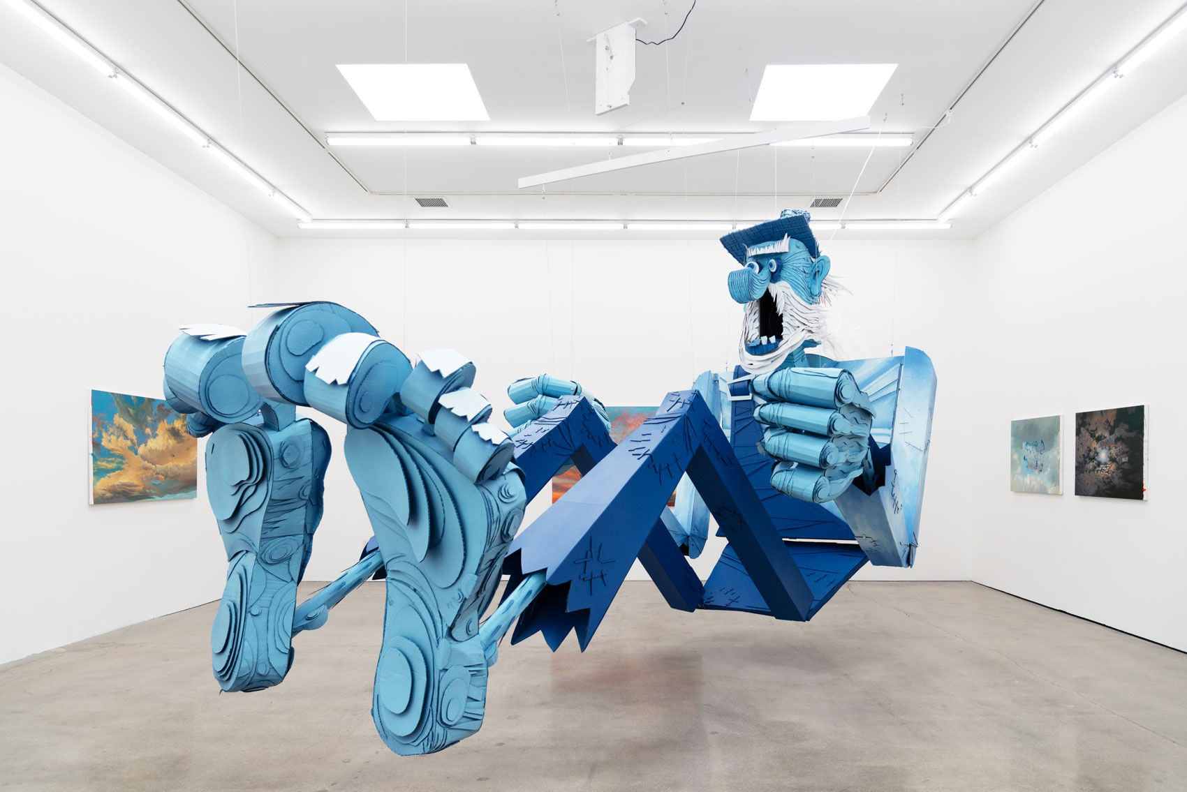 Installation image of at Hashimoto Contemporary Los Angeles of Wayne White's exhibition Jumping From Ice Floe to Ice Floe