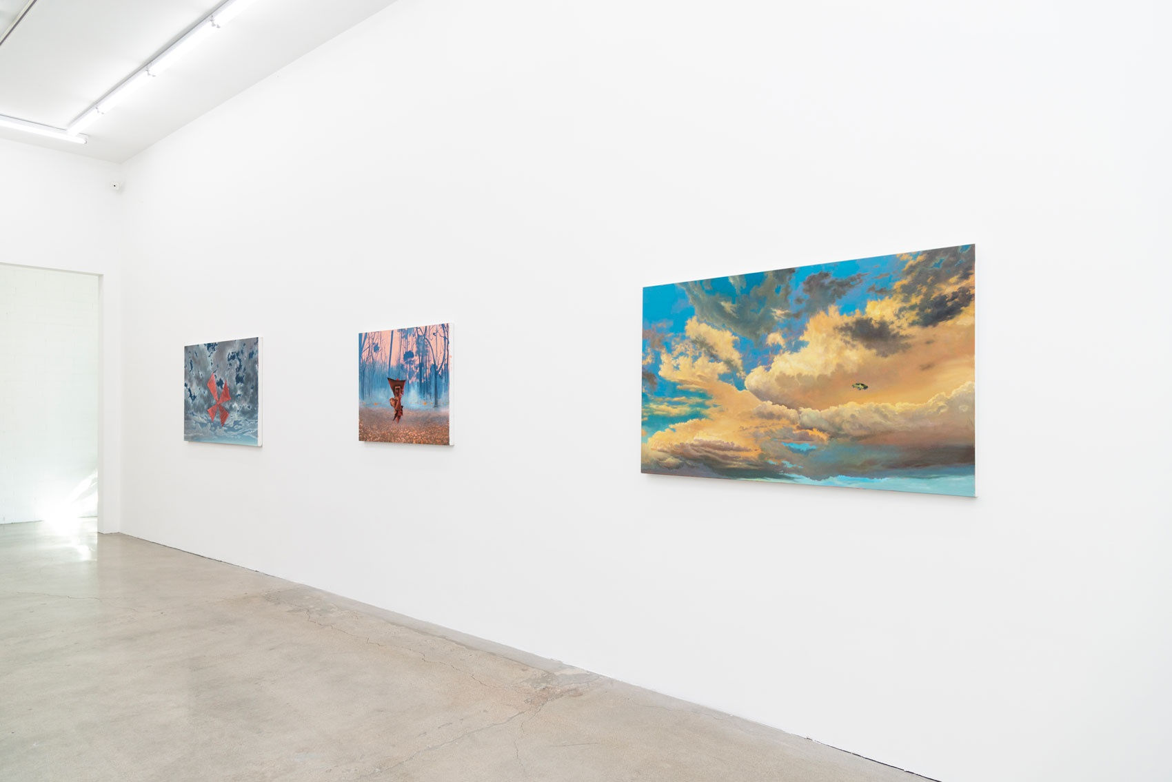 Installation image of at Hashimoto Contemporary Los Angeles of Wayne White's exhibition Jumping From Ice Floe to Ice Floe