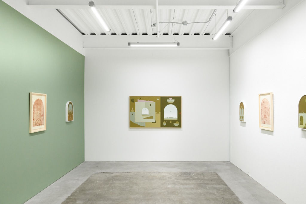 Install image of Petrichor, from left to right, “Orogeny”, “Geosmin”, “Chamisa Skies”, “Ambrosia”, “Moonbow”, “Lichen”.