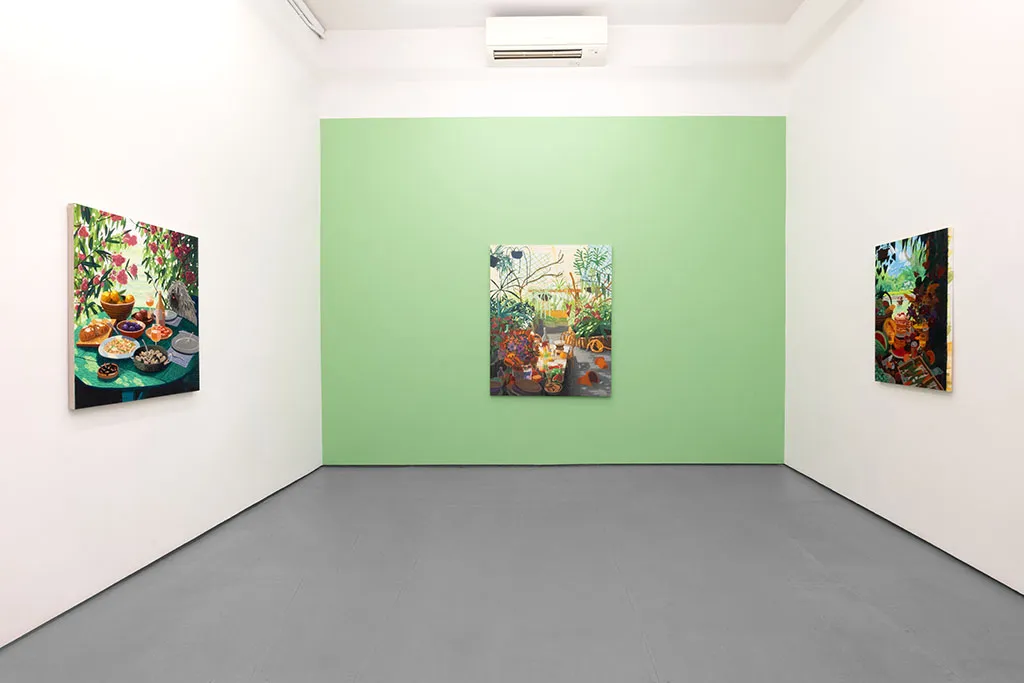 Installation photo of Nicholas Bono Kennedy's solo exhibition "After the Dinner Party"