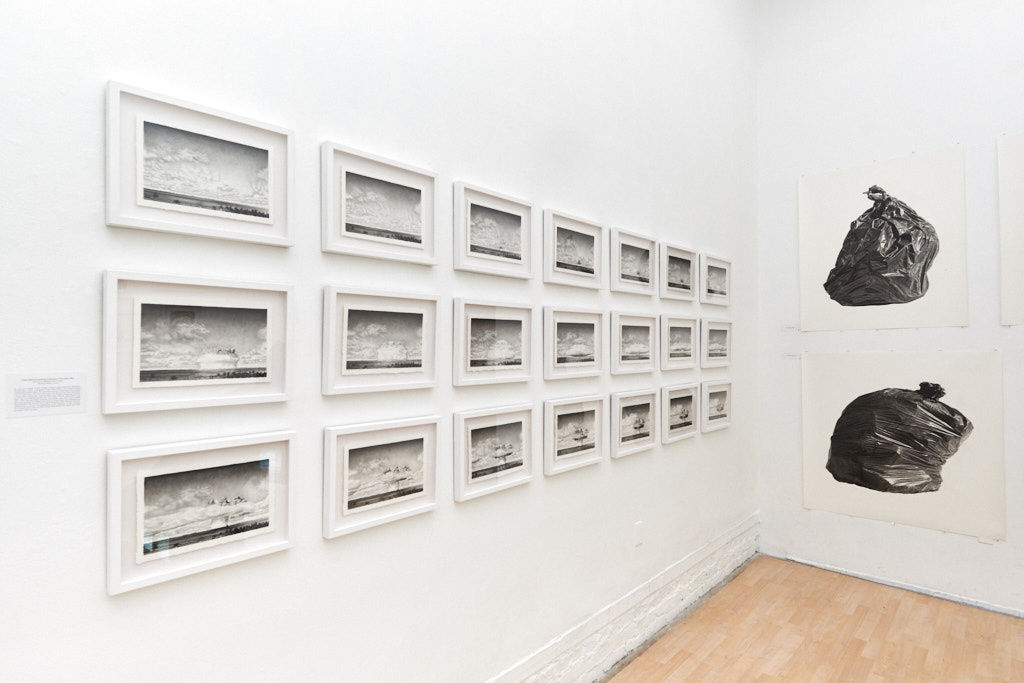 Installation image from Joel Daniel Phillips' "Hazards May Be Present II" at Hashimoto Contemporary SF