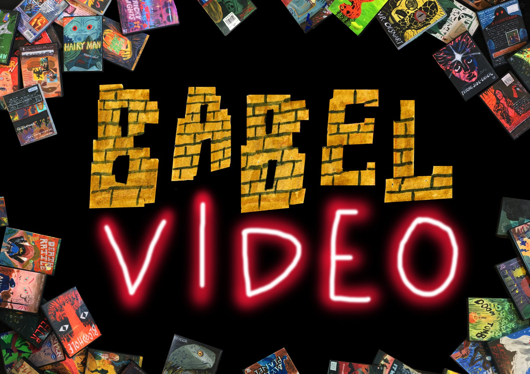 Installation image from Woodrow White's "Babel Video" at Hashimoto Contemporary SF