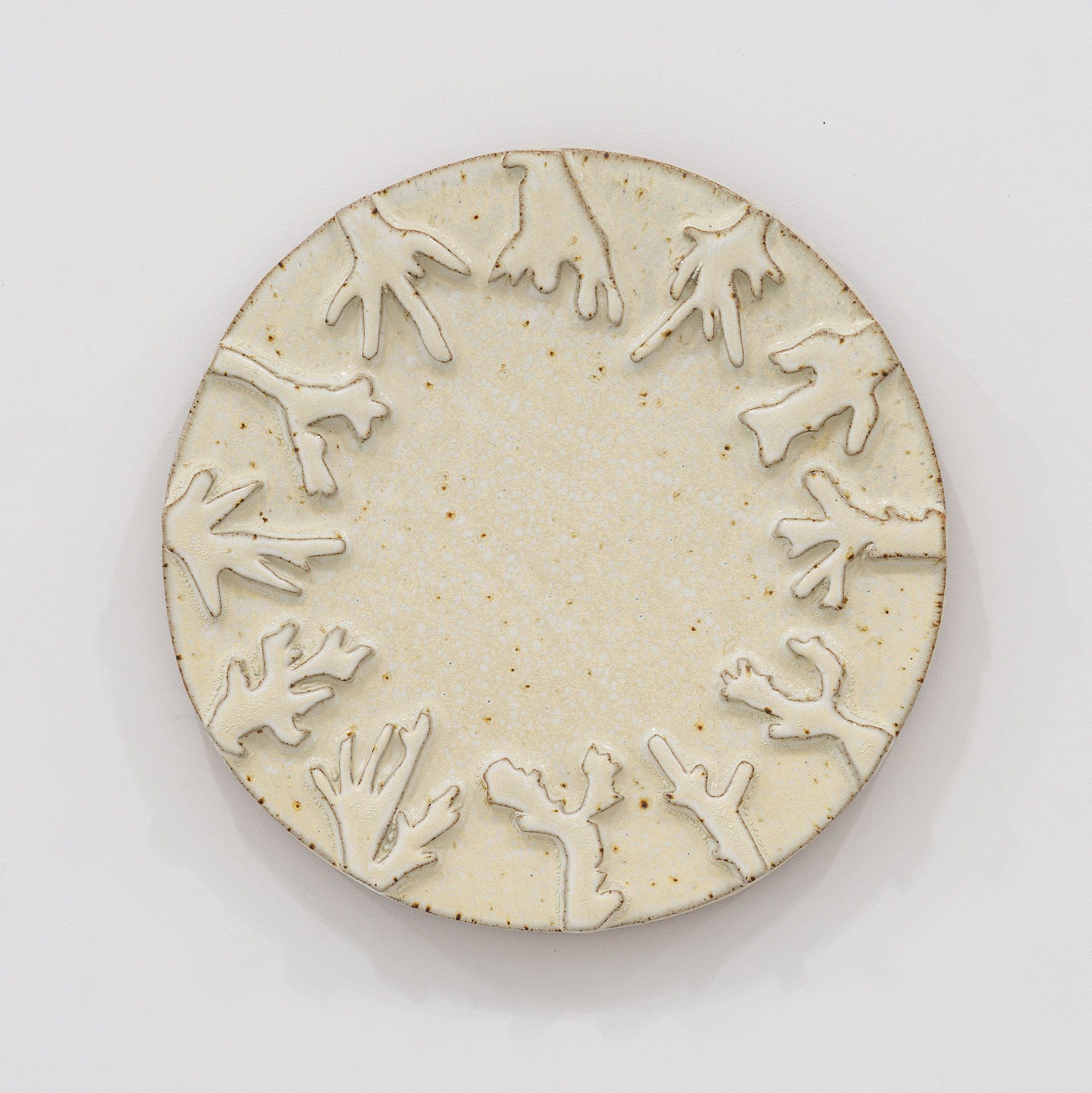 Randi Renate the acropora are now on our anthropogenic time zone .003, 2023 Glazed stoneware Diameter: 14.5 inches (36.83 cm)