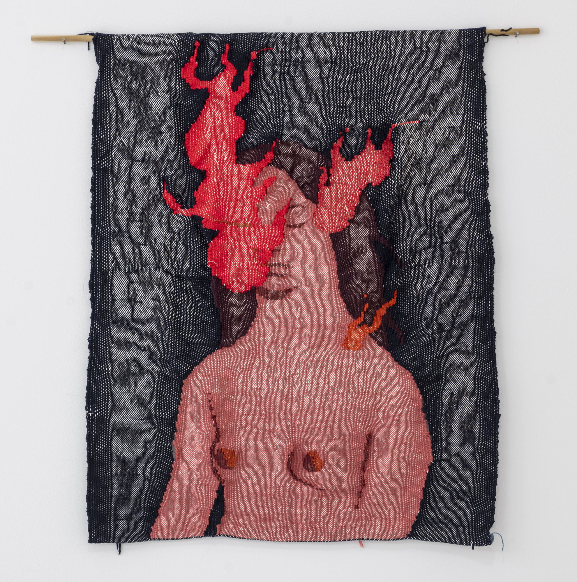 Jia Sung Fire that wanders about, 2025 Wool and cotton tapestry 48 x 30 inches 121 x 76 cm