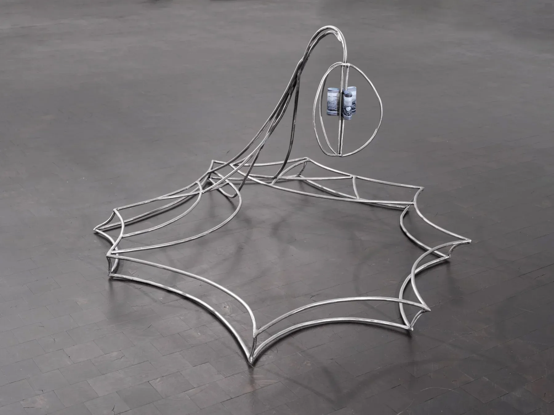 Ginny Huo (b. 1985) ballooning ii, 2025 Steel, archival inkjet of drawing on transparency film 54 x 43 x 29 inches 137 x 109 x 73 cm GHU006