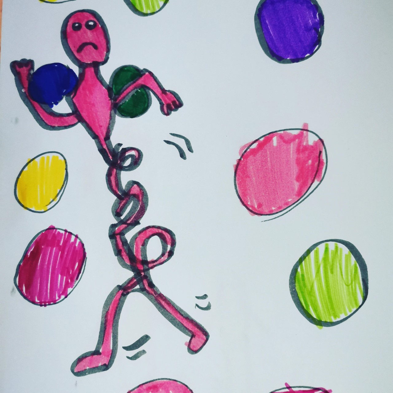 Aoife Templeton-Jones, aged 6. Inspired by Keith Harring.