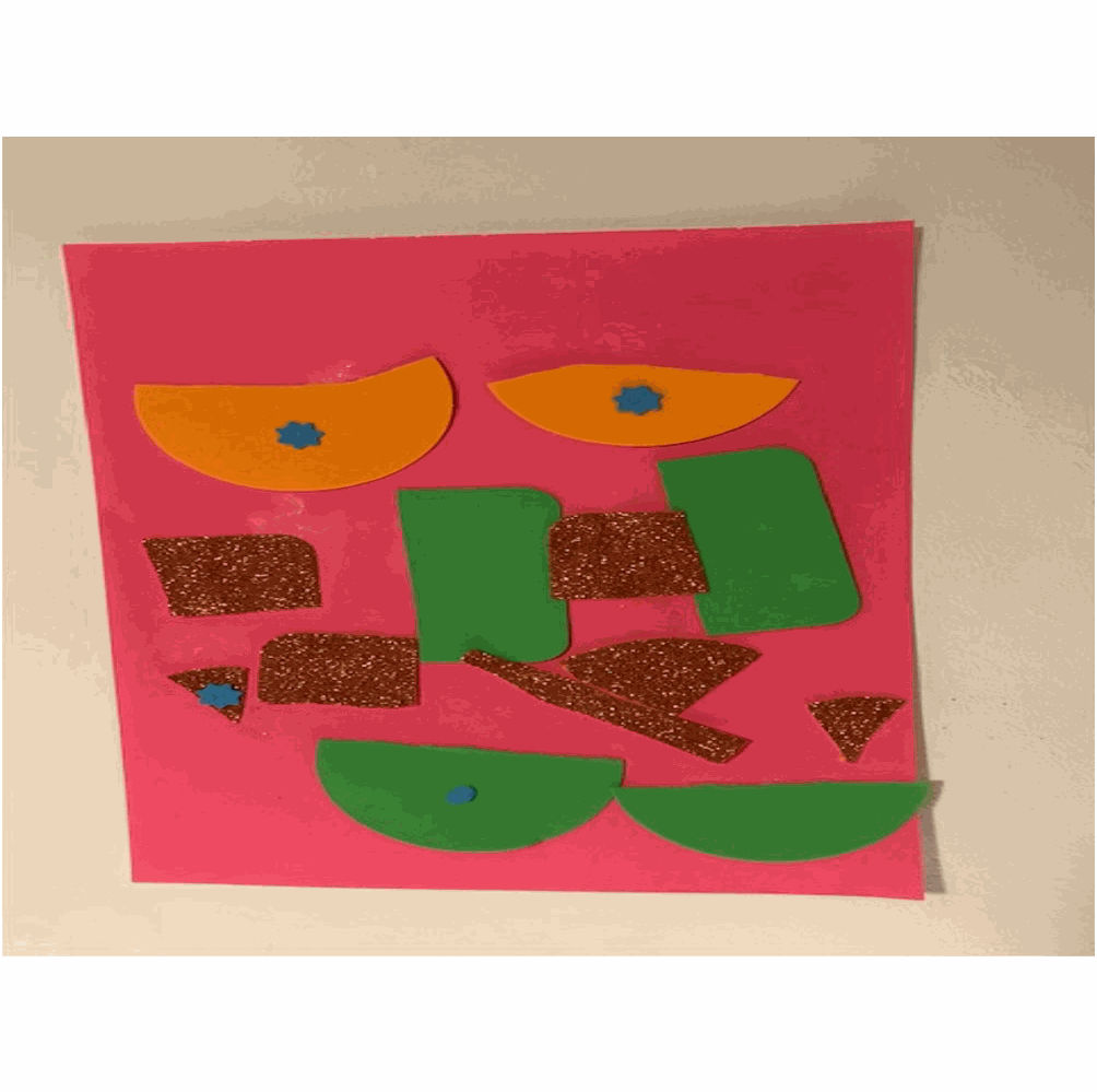 Matilda Rose Waters, aged 4. A Picasso-esque collage.