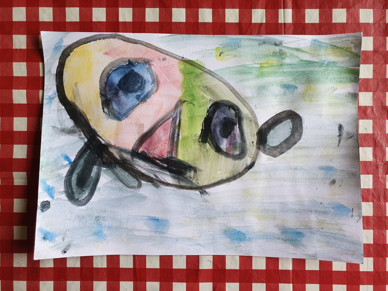 Violet Prentice, age 4. In the style of Pablo Picasso. "Chip".