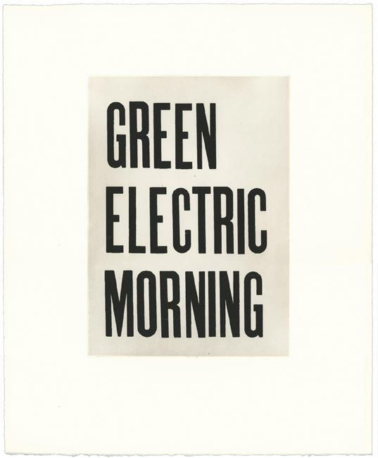 Green electric morning 2006 etching on Fabriano Artistico 300gsm paper, edition of 15 - to view images of all prints in the folio please see our Bookshop and Editions section of the website 46 x 38cm (paper size)
