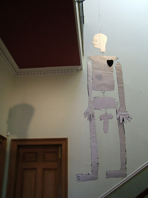 White Man Black Heart 2006 mobile, plaster, galvanised wire, gesso variable