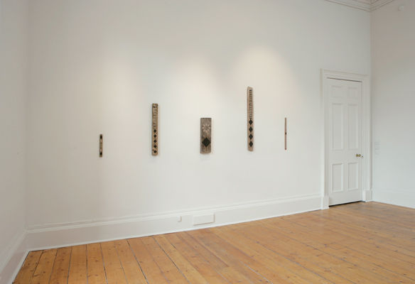 Installation view of the exhibition 'Hands On, Hands Off' by Roger Ackling and Richard Long at Ingleby Gallery, 30 June - 7 July 2007
