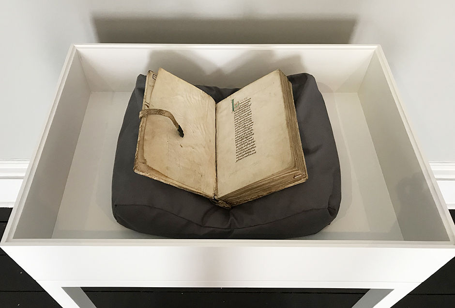 The Glossed Luke with the Letter A, c. 1120 decorated bound manuscript private collection