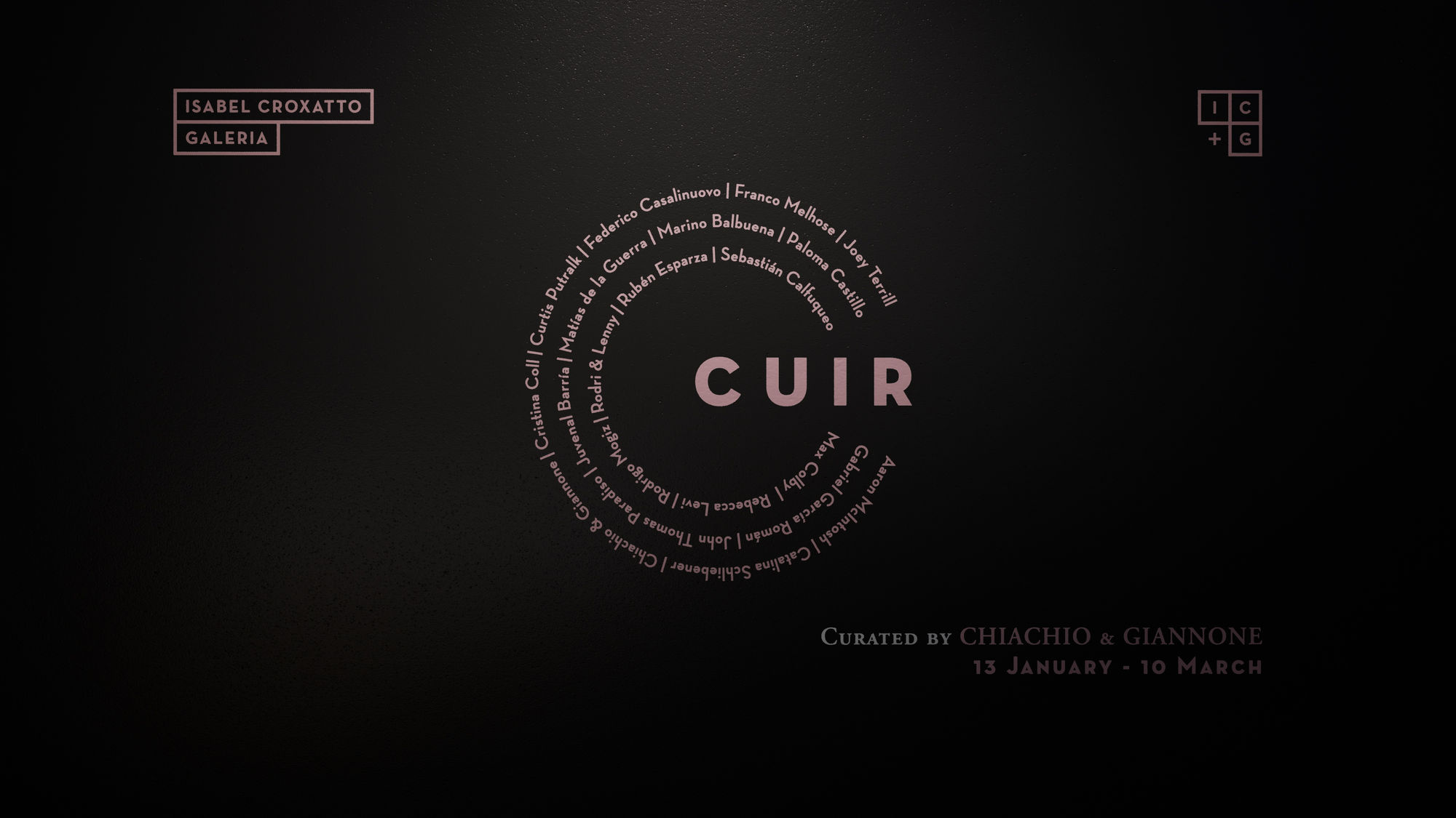 Virtual installation view of CUIR | Curated by Chiachio & Giannone.