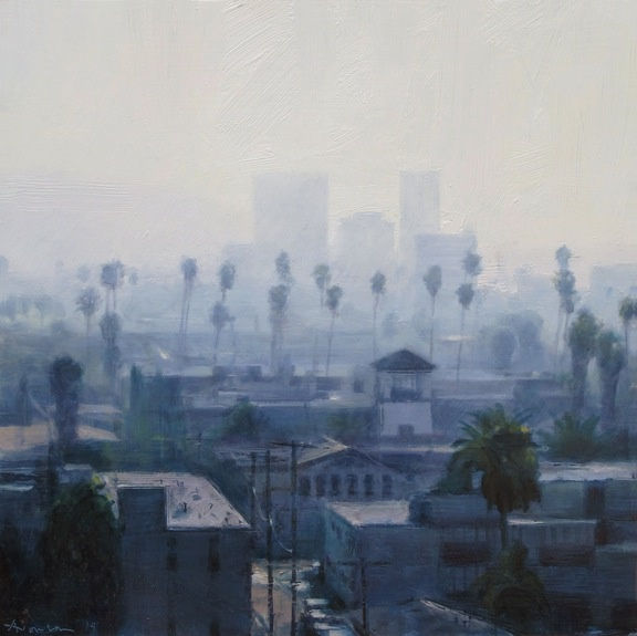 Ben Aronson Palms and Haze, 2014 oil on panel 16 x 16 in.
