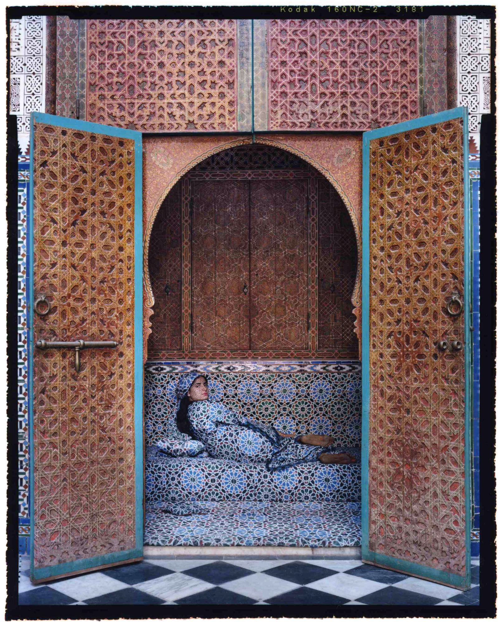Lalla Essaydi Harem #8, 209 chromogenic print mounted to aluminum and protected with Mactac luster laminate 40 x 30 in.