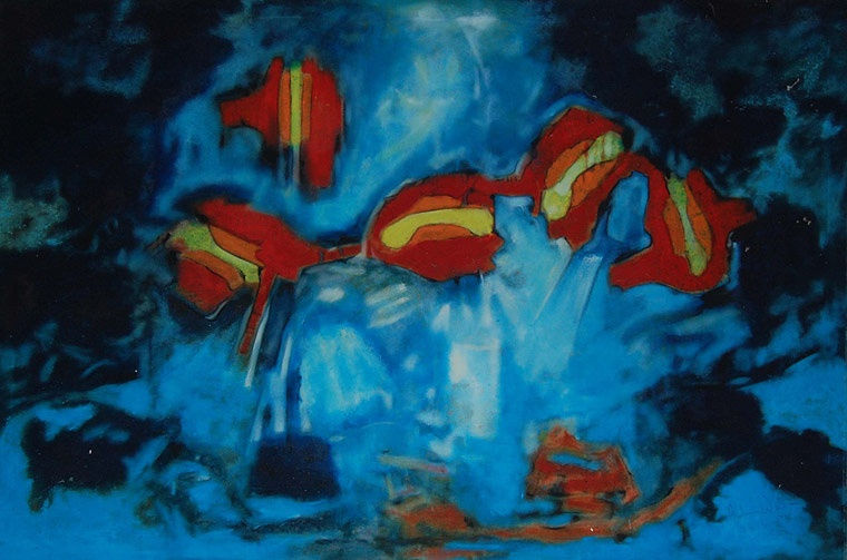 Aubrey Williams Now and Coming Time I, 1988 oil on canvas 48 x 70 1/2 inches