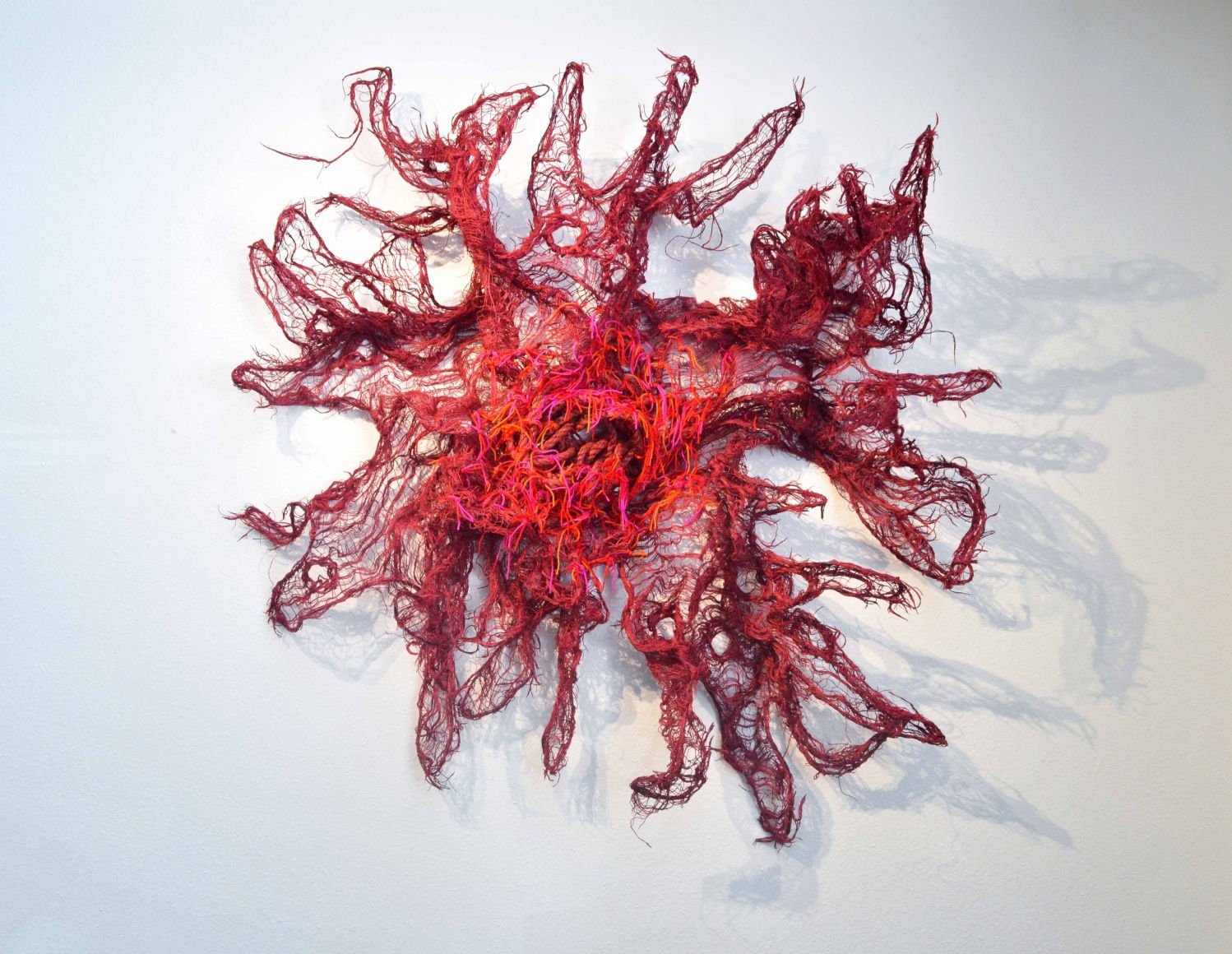 Nnenna Okore What if?, 2017 burlap, yarn, dye and wire 80 x 88 x 10 inches